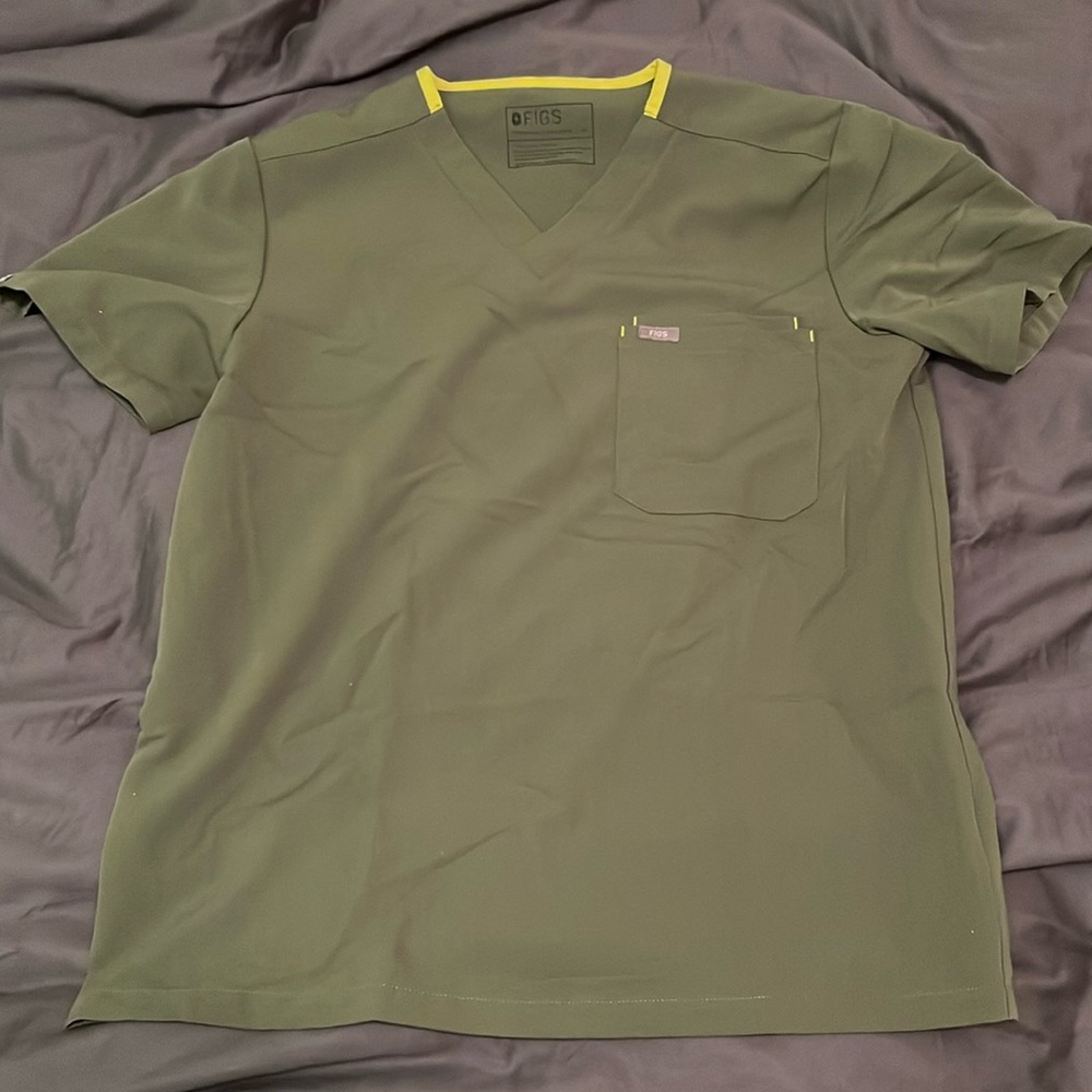 Figs men medium scrub top green
